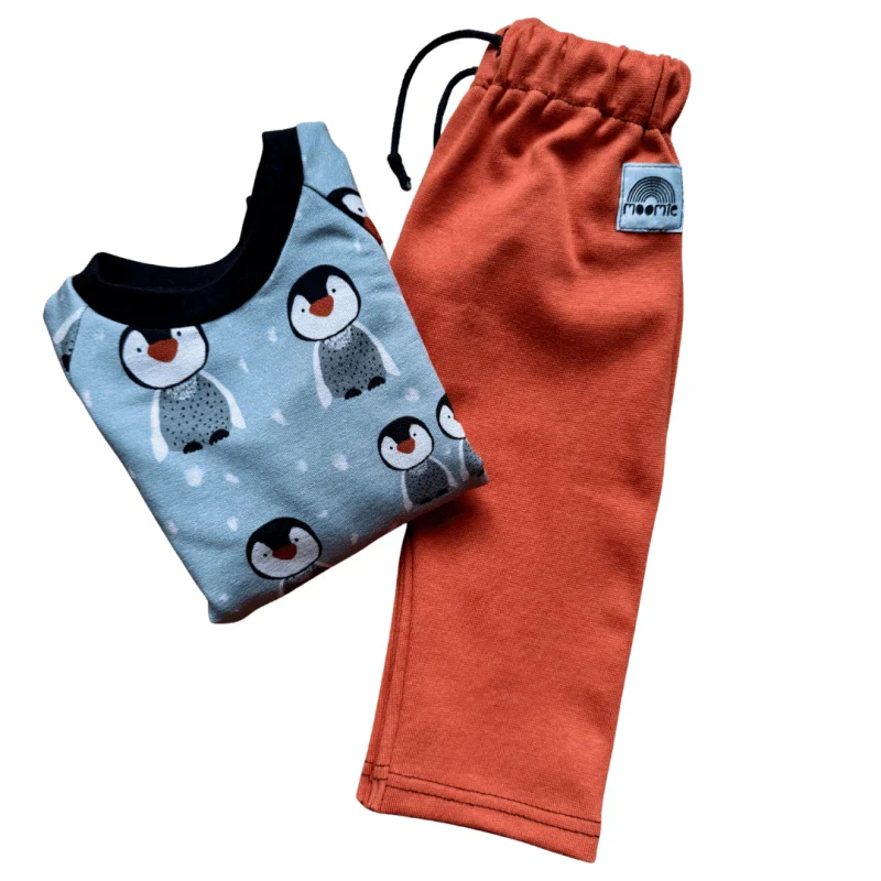 Pantalon jogpant rouille en coton bio pour bébé - Moomie - Image 2