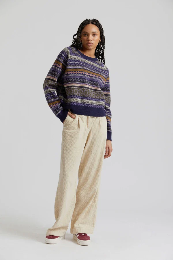 Pantalon large en velour et coton bio beige - Tiger - Image 4