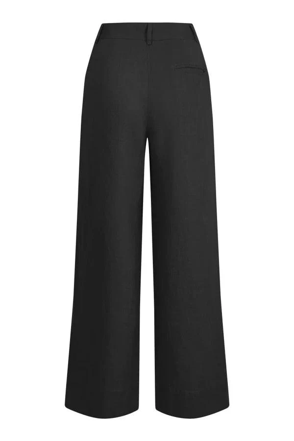 Pantalon pour femme en lin bio noir - Lion - Image 3