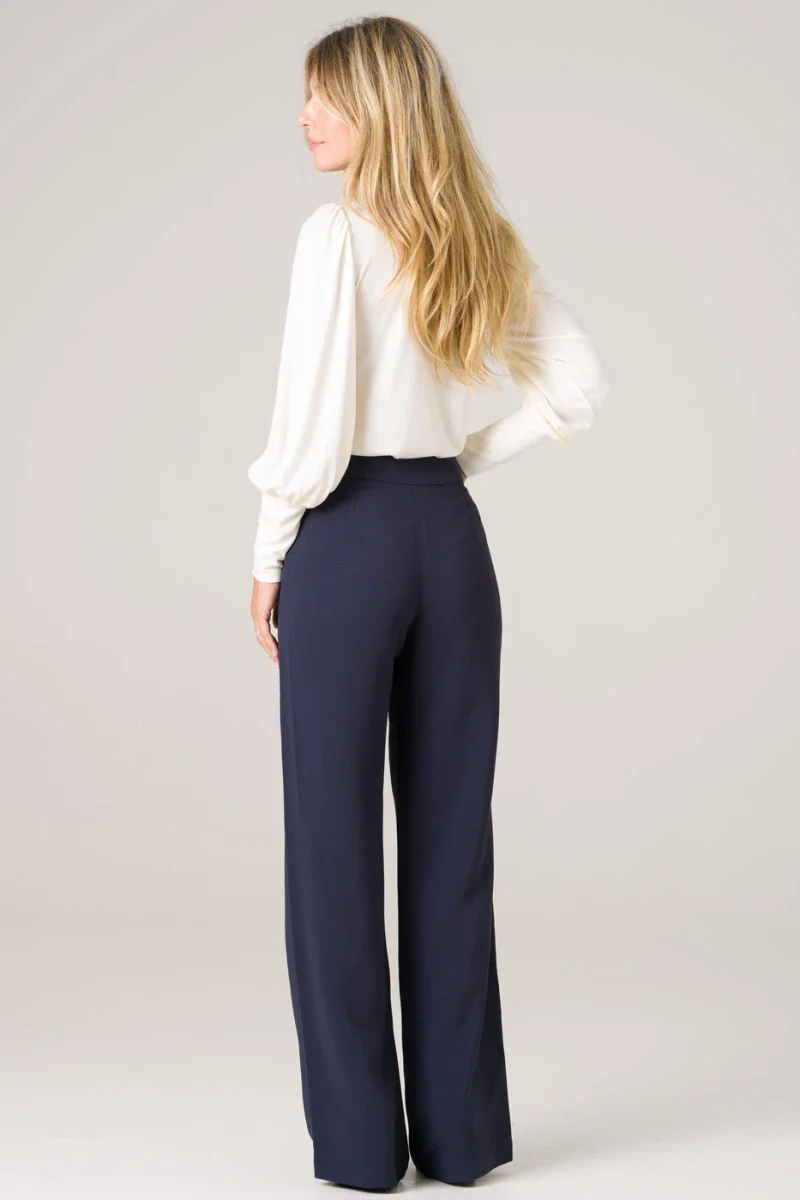 Pantalon taille haut bleu marine - Laurier - Image 4