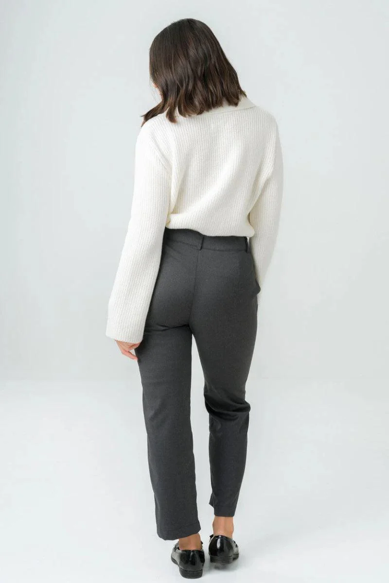 Pantalon taille haute gris - Gaura - Image 4