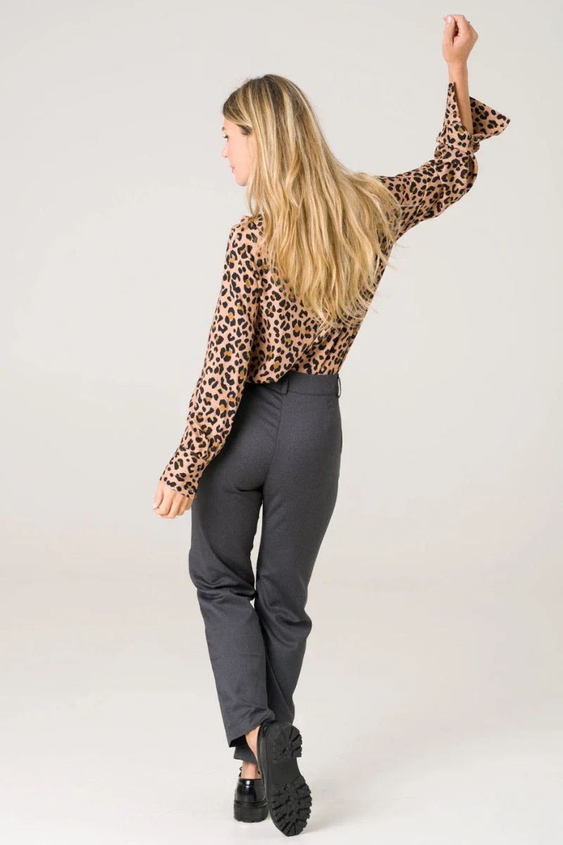 Pantalon taille haute gris - Gaura - Image 8