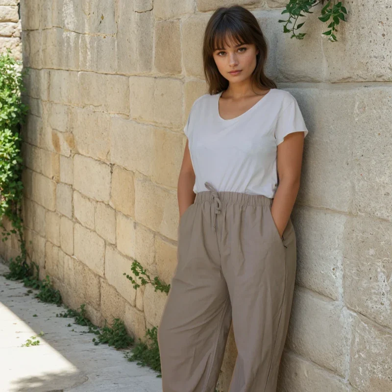 Pantalon unisexe en coton naturel - Tara - Image 6