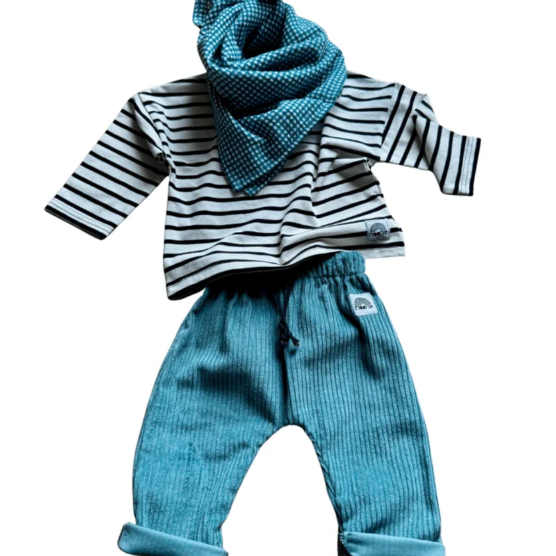Pantalon velours bleu  pour bébé - Moomie - Image 5