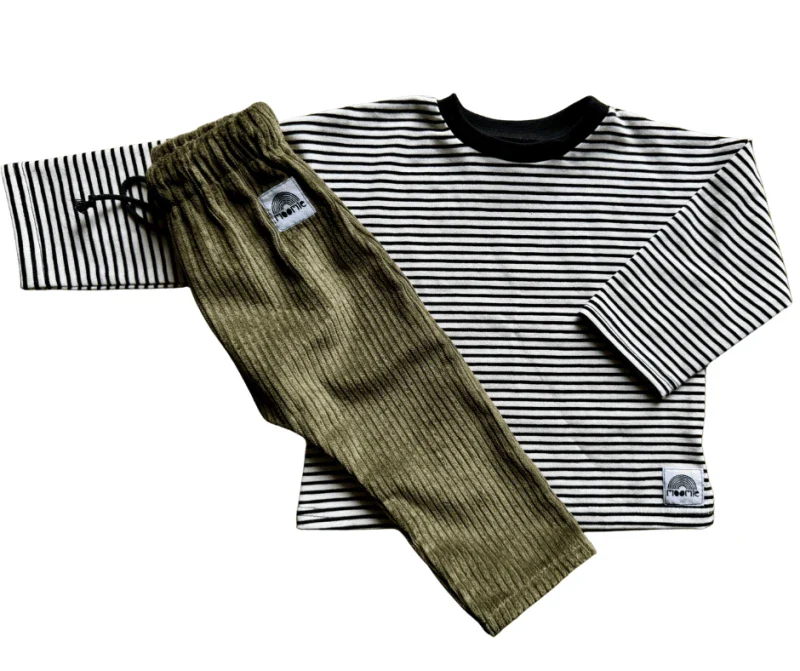 Pantalon velours vert kaki en coton bio - Moomie - Image 3