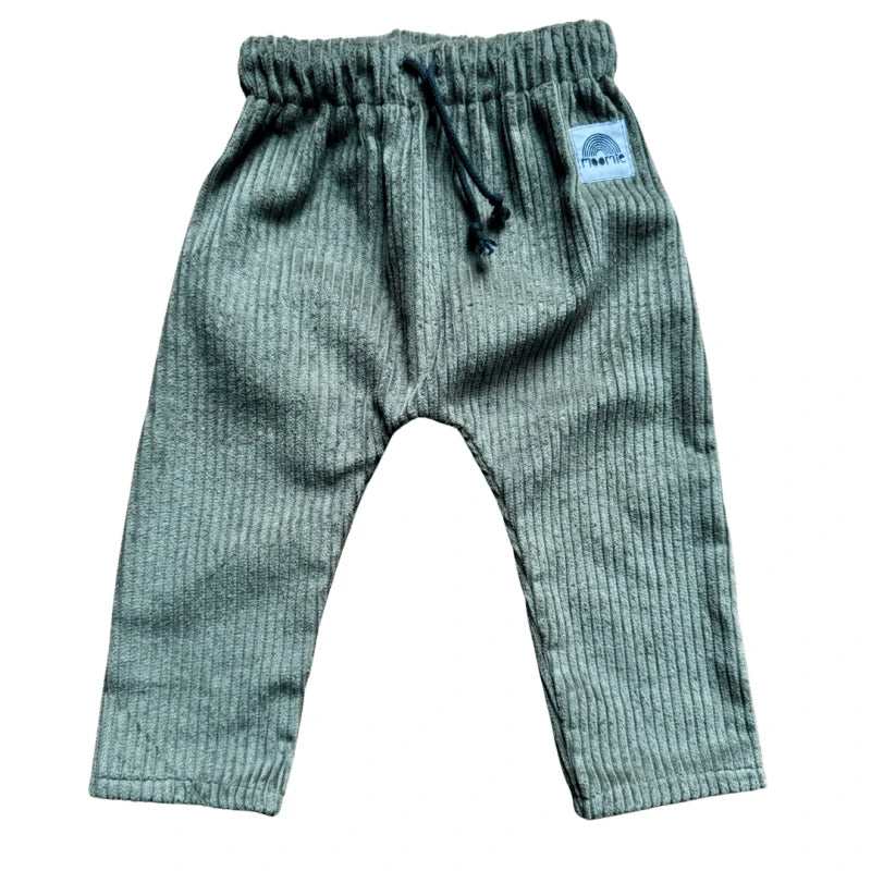 Pantalon velours vert kaki en coton bio - Moomie - Image 4