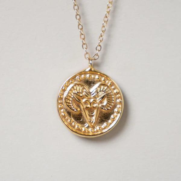 Pendentif signe astrologique doré - Bélier