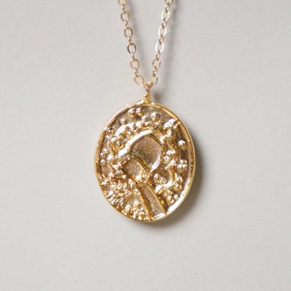 Pendentif signe astrologique doré - Verseau