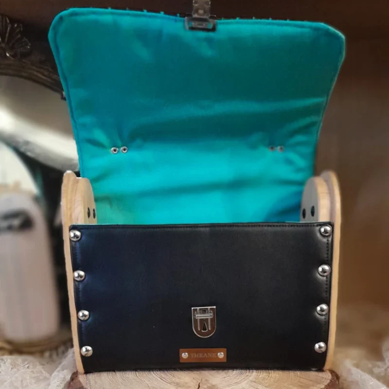 Petit cartable en bois et alter-cuir de raisin noir - Image 7