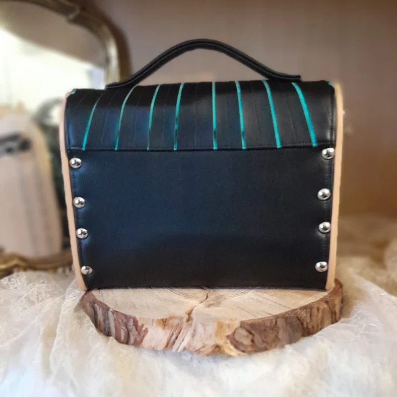 Petit cartable en bois et alter-cuir de raisin noir - Image 8