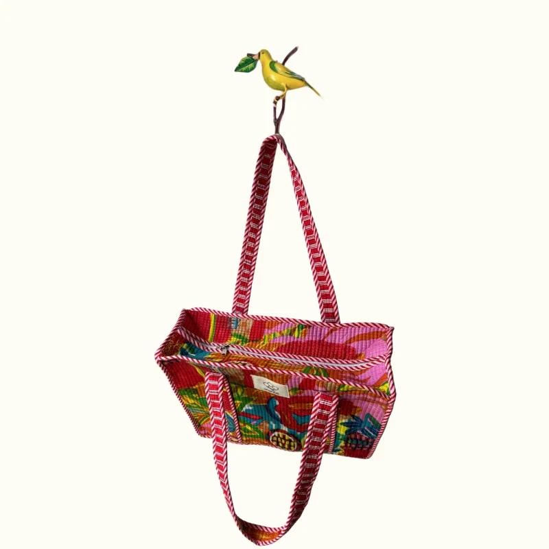 Petit tote bag avec fermeture - "Botanical carnival" - Image 2