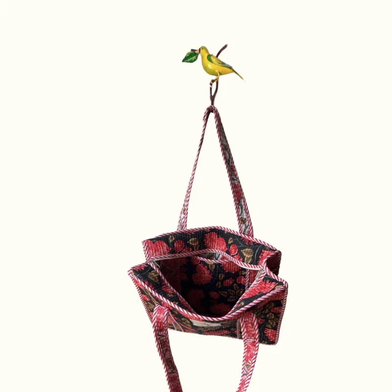Petit tote bag avec fermeture - "Midnight Garden" - Image 2