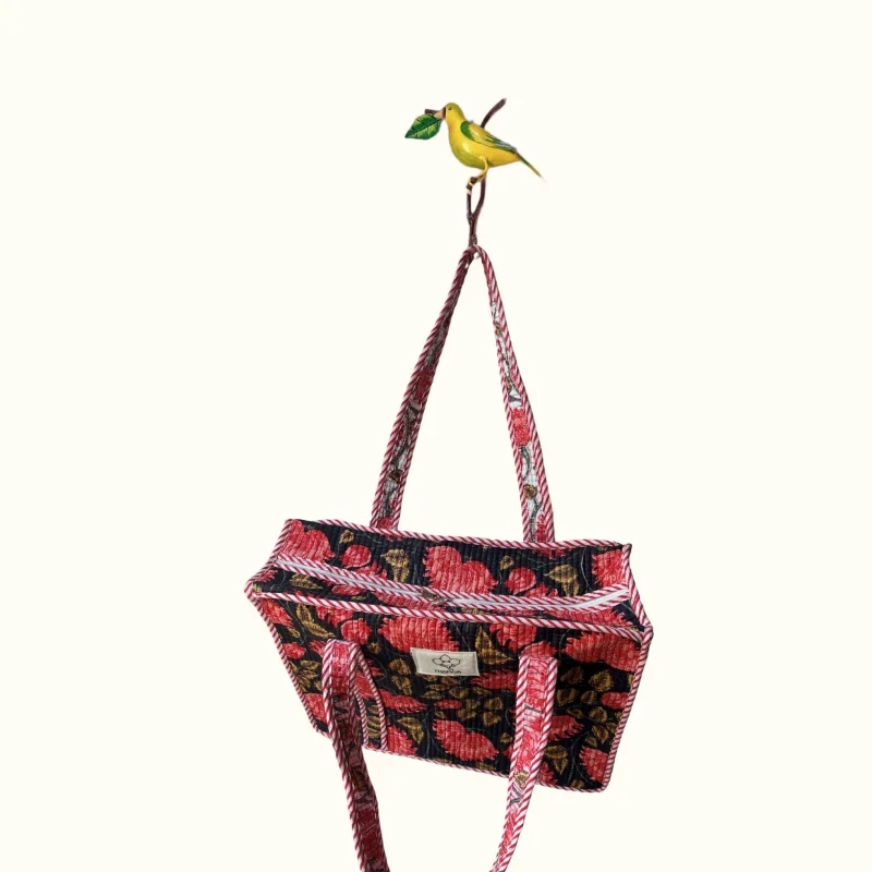 Petit tote bag avec fermeture - "Midnight Garden" - Image 3