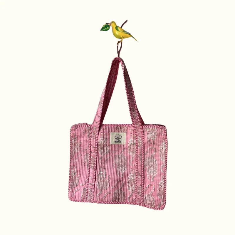 Petit tote bag fermeture "Pinky life of a tiger" - Image 2