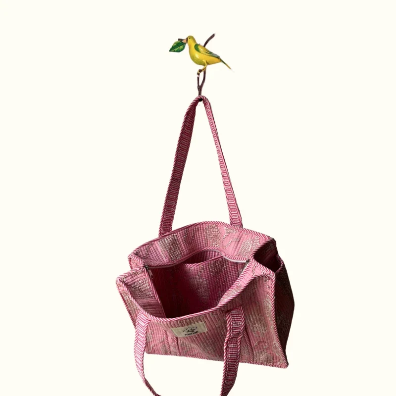 Petit tote bag fermeture "Pinky life of a tiger" - Image 3