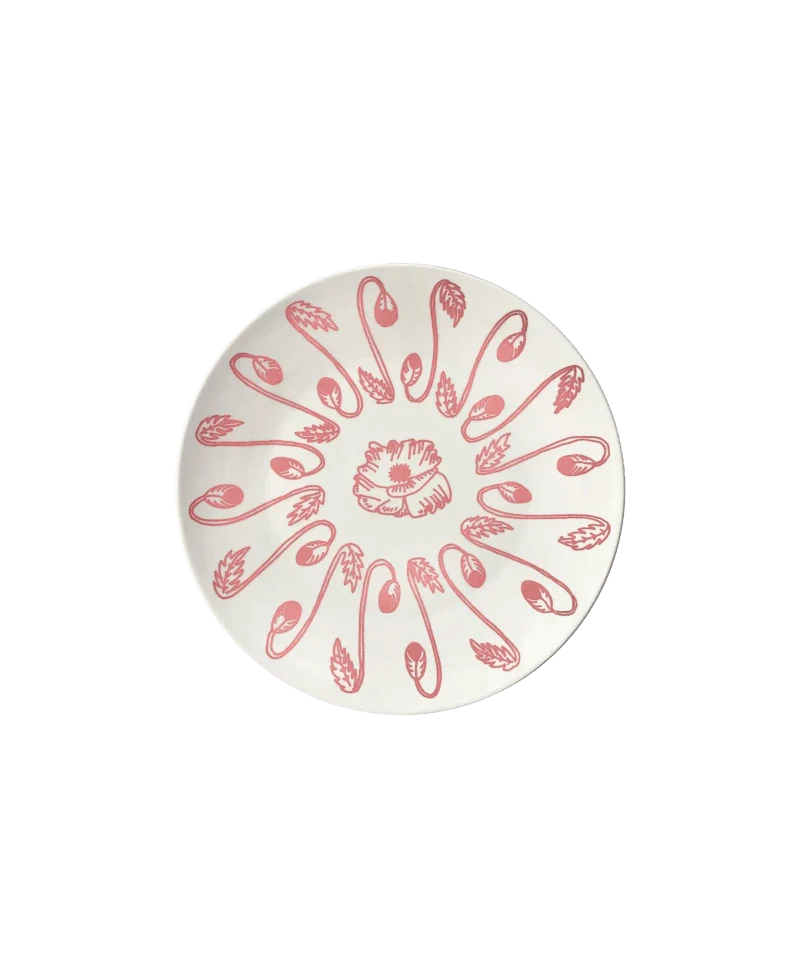 Petite assiette plate en porcelaine rose - Poppy - Image 4
