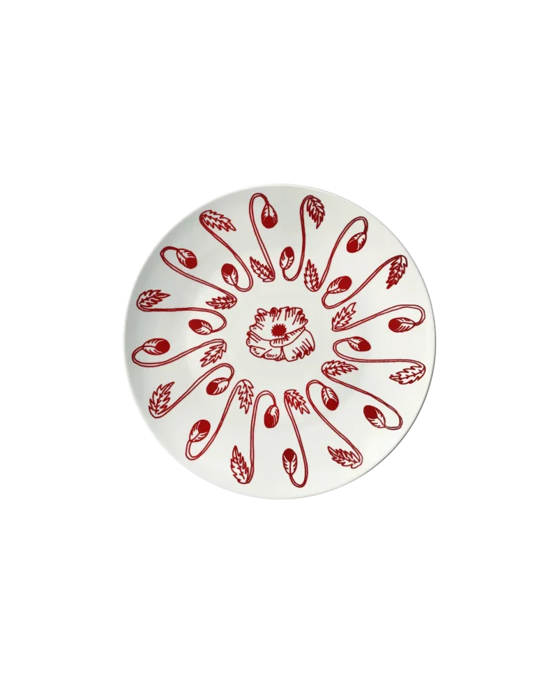 Petite assiette rouge en porcelaine – Poppy - Image 2