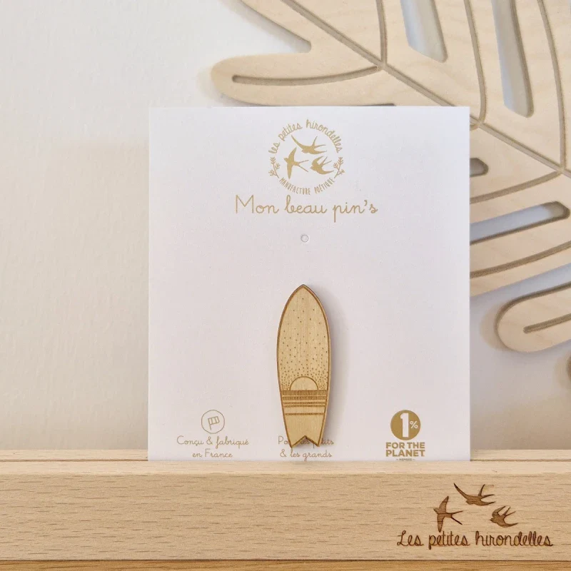 Pin's en bois - Surf - Image 3
