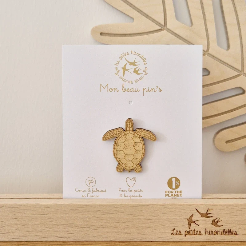 Pin's en bois - Tortue - Image 3