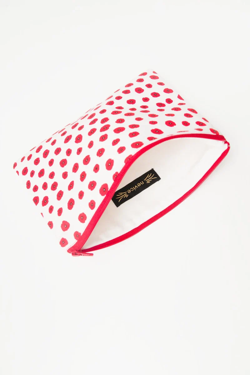 Pochette à zip à motif floral rouge - Papaveri - Image 3