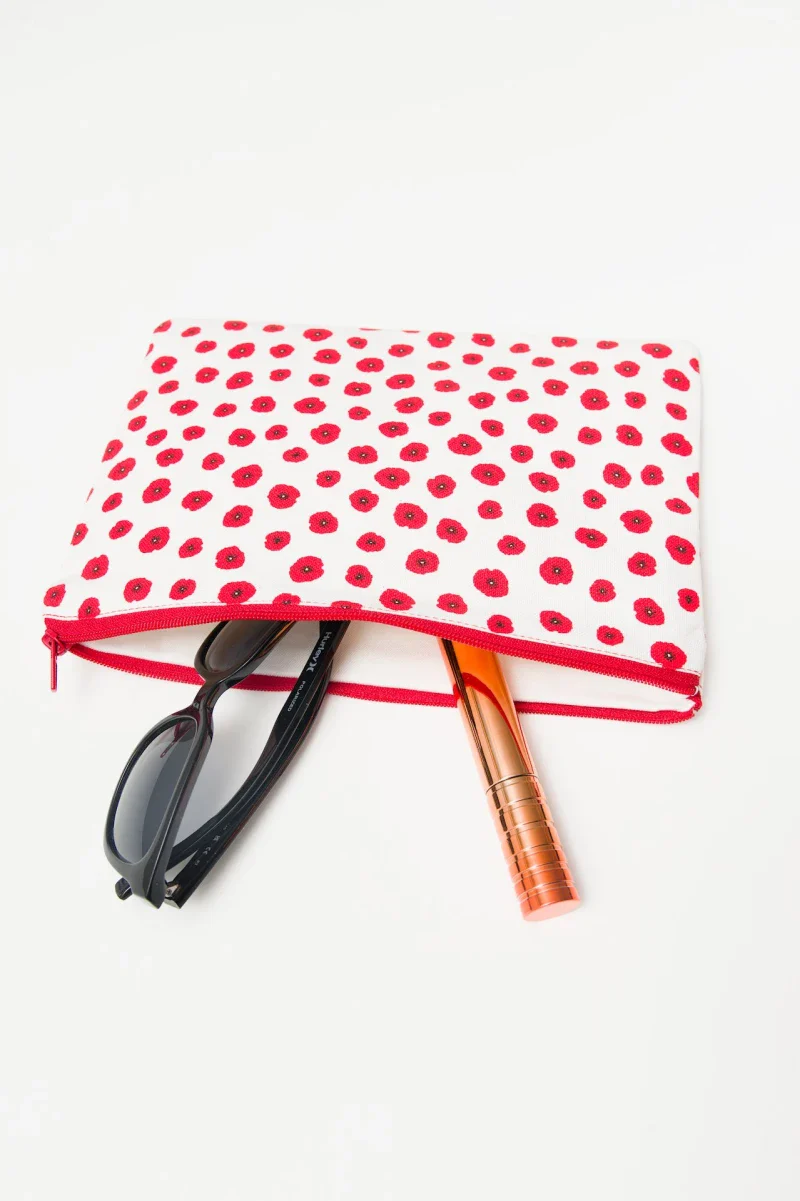 Pochette à zip à motif floral rouge - Papaveri - Image 5