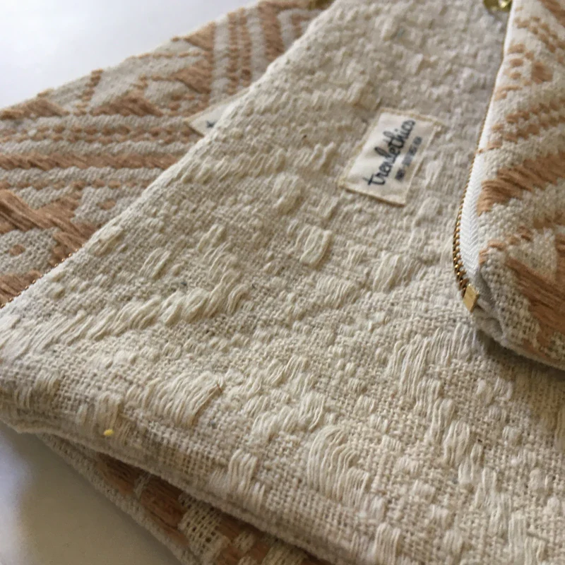 Pochette en coton tissée à la main caramel - Dokmai - Image 7