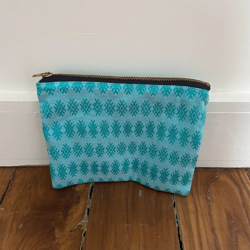 Pochette tissée à la main bleu turquoise - Kachin - Image 3