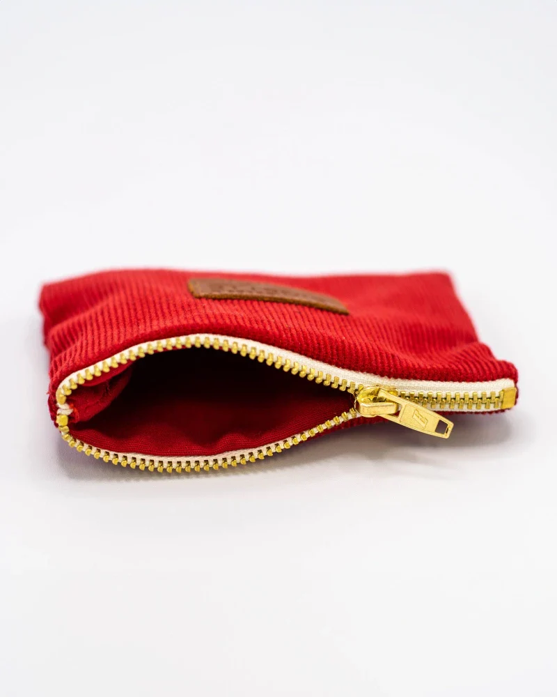 Pochette - Porte-Monnaie velours cotelés rouge - Image 3
