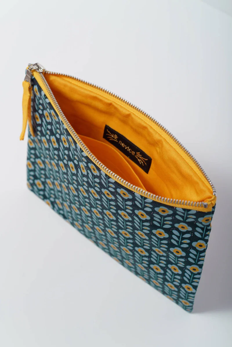 Pochette zippée bleue - Image 3