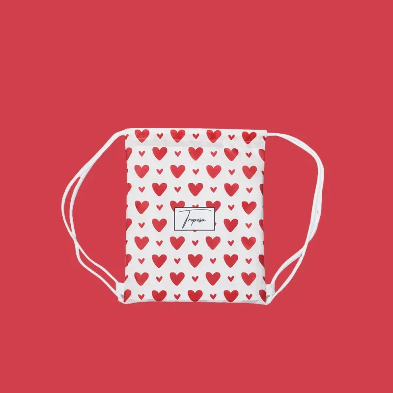 Poncho pour enfant à motif coeurs rouges - Victoire - Image 8