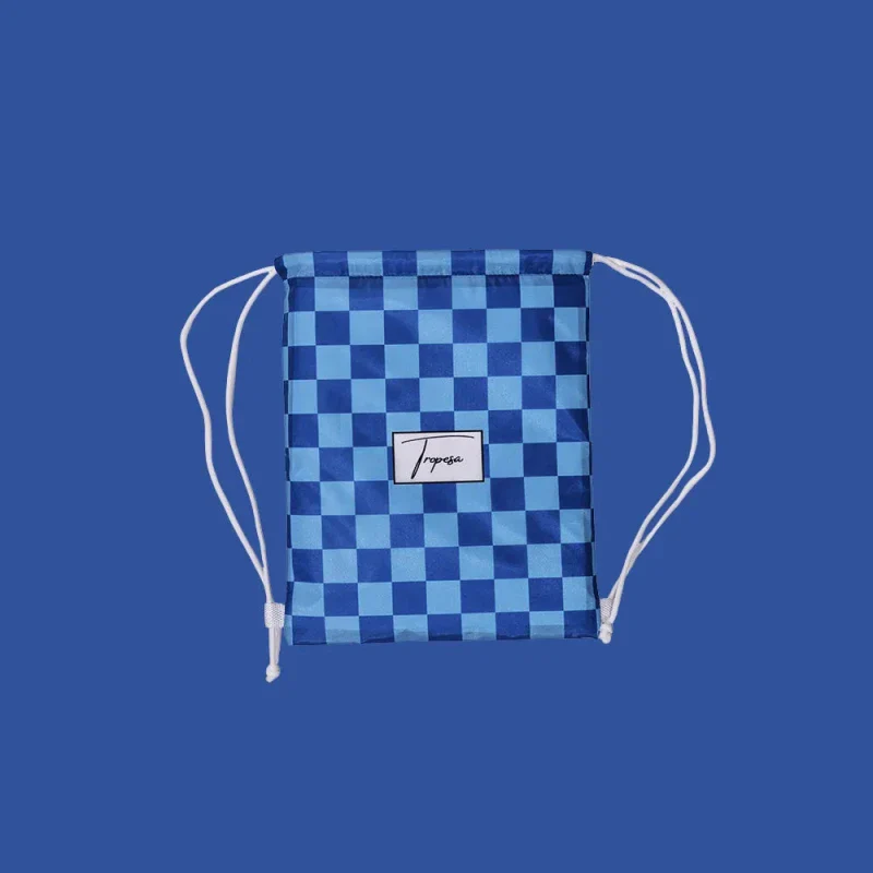Poncho pour enfant à motif damier bleu - Henri - Image 4