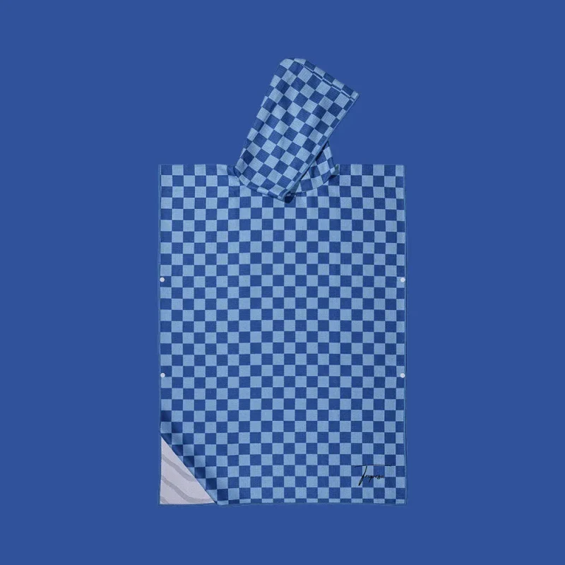 Poncho pour enfant à motif damier bleu - Henri - Image 6
