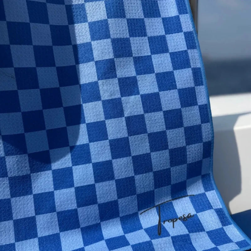 Poncho pour enfant à motif damier bleu - Henri - Image 8