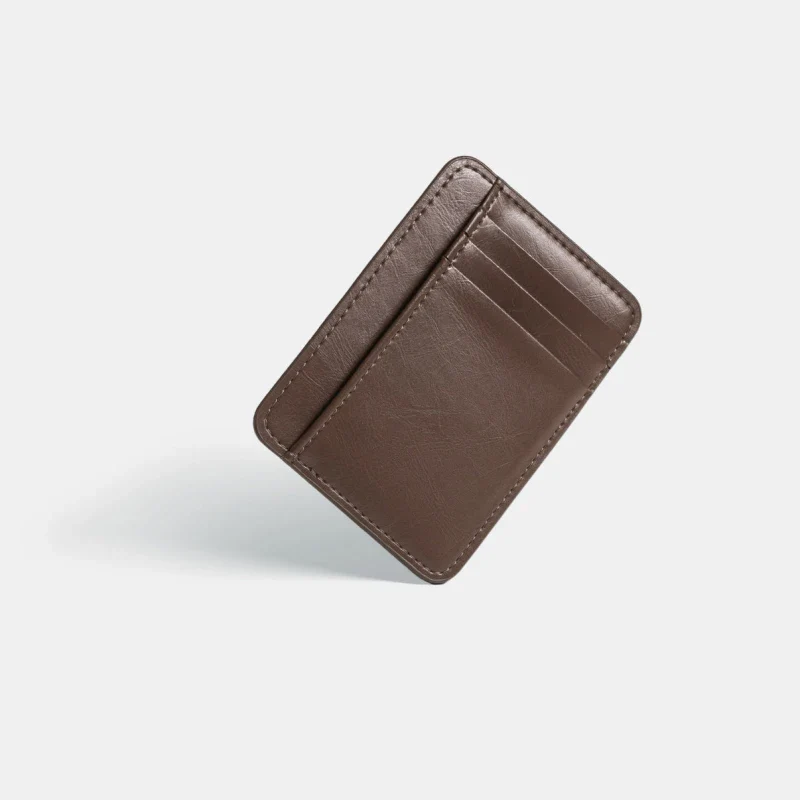 Porte-cartes unisexe végan marron - Image 2