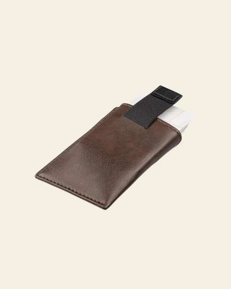 Portefeuille de cartes élégant fait main - marron/noir - Image 10
