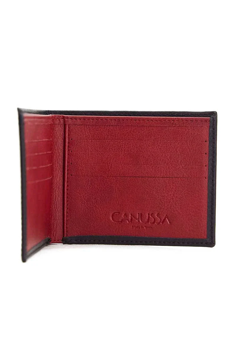 Portefeuille Vegan Élégant - Fait Main en Espagne - noir et rouge - Image 5