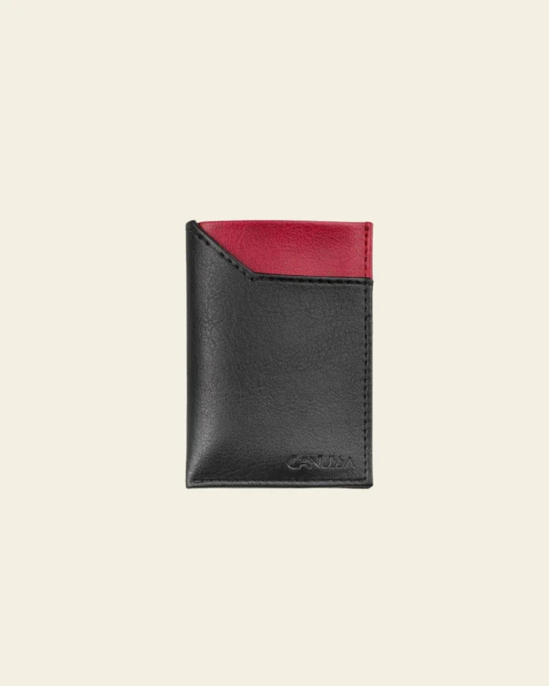 Portefeuille Vegan Élégant - Fait Main en Espagne - noir et rouge - Image 9