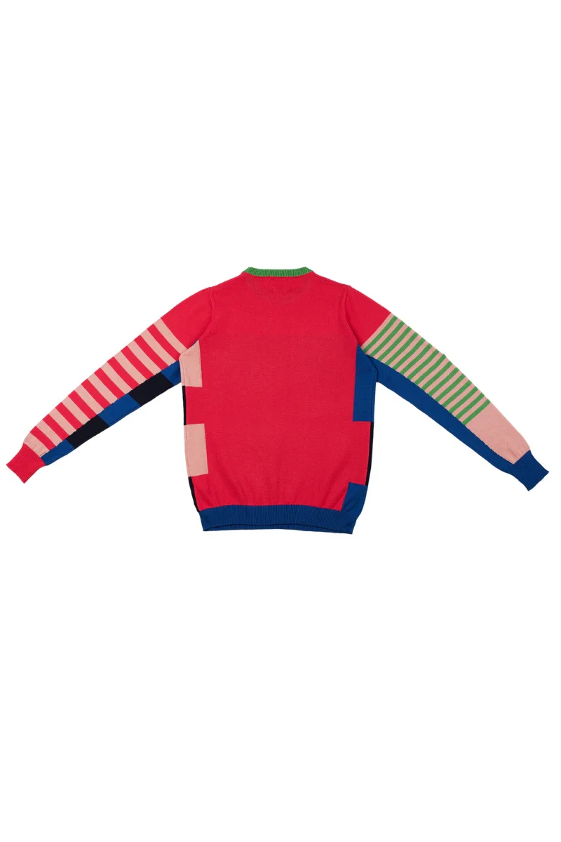 Pull marinière mixte rose en coton recyclé - Image 13