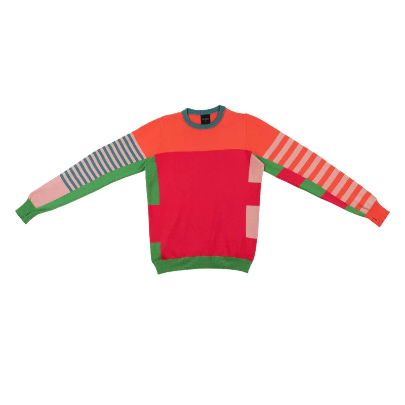 Pull marinière mixte orange en coton - Image 14
