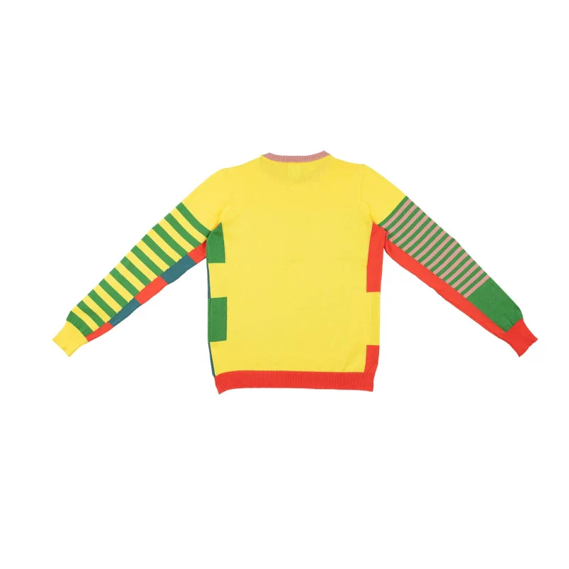 Pull marinière jaune unisexe en coton recyclé - Image 13