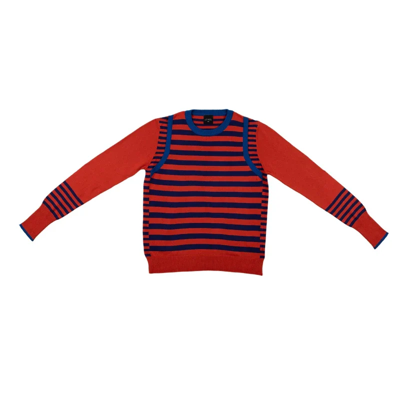 Pull marinière rouge à rayure en coton recyclé - Image 10