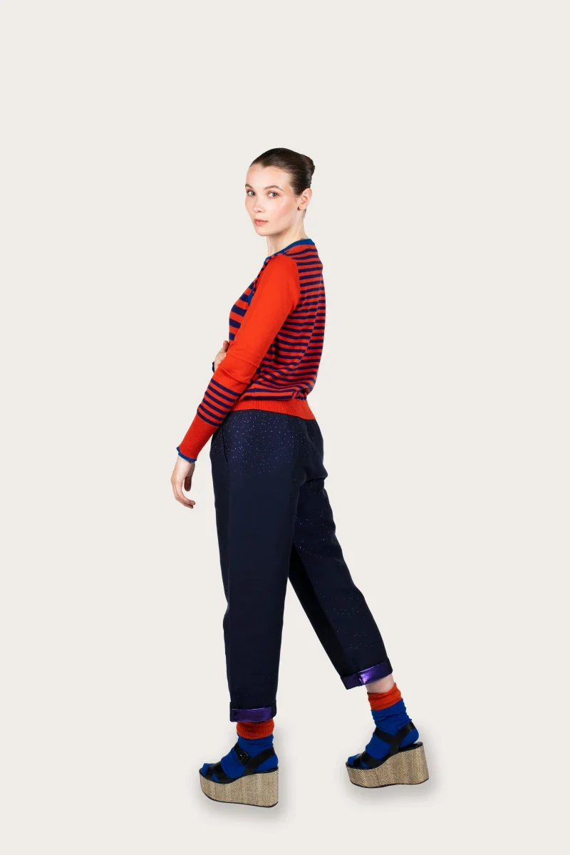 Pull marinière rouge à rayure en coton recyclé - Image 15