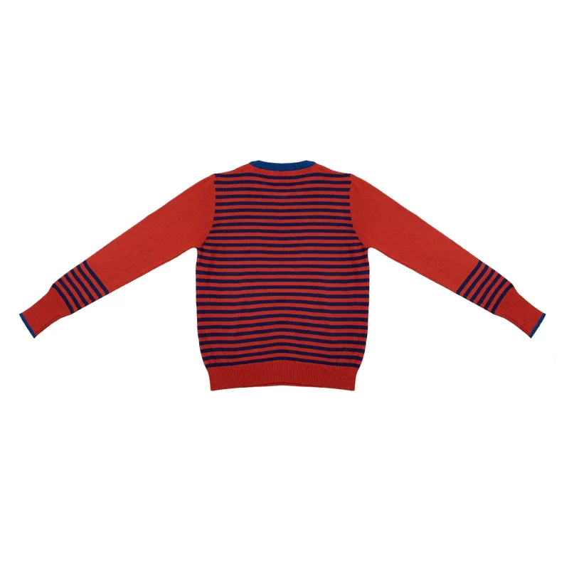 Pull marinière rouge à rayure en coton recyclé - Image 9