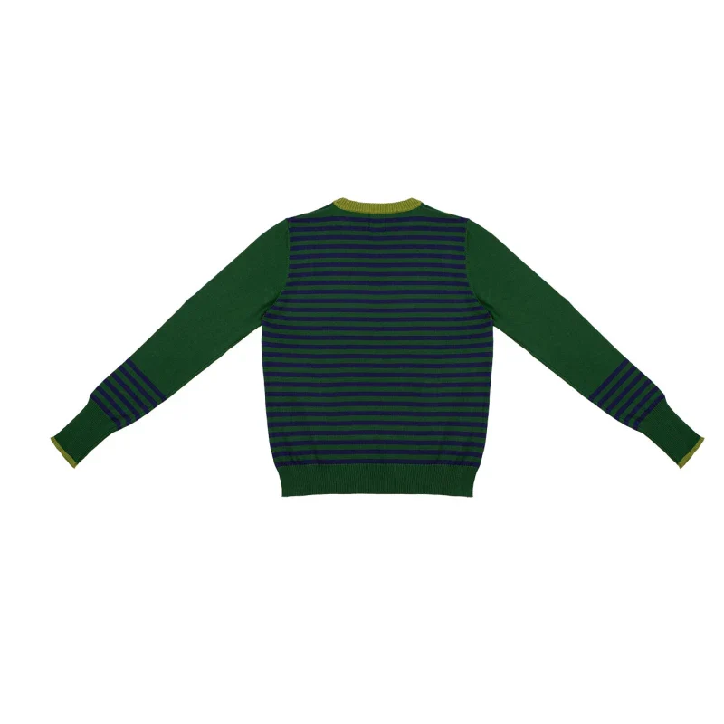 Pull marinière mixte vert en coton recyclé - Image 9