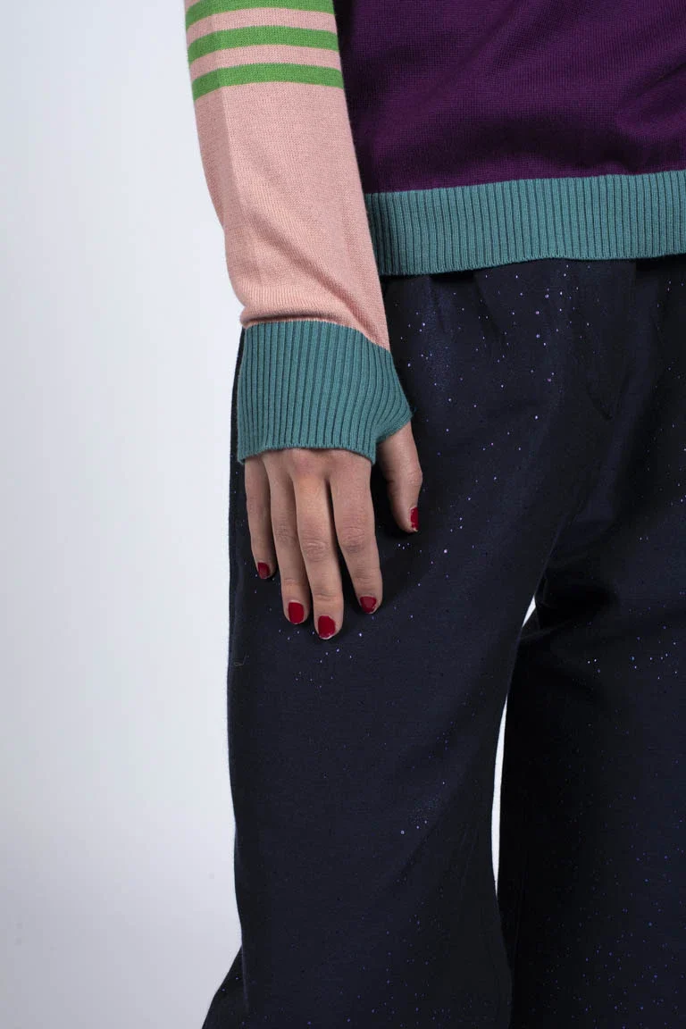 Pull marinière mixte bleu en coton - Image 3