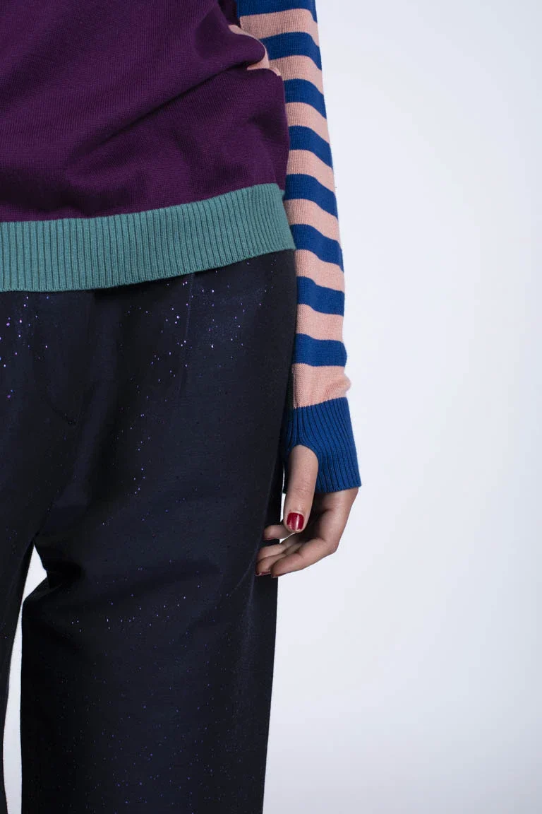 Pull marinière mixte bleu en coton - Image 5
