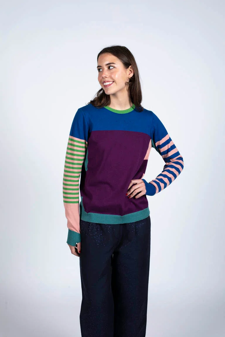 Pull marinière mixte bleu en coton - Image 6