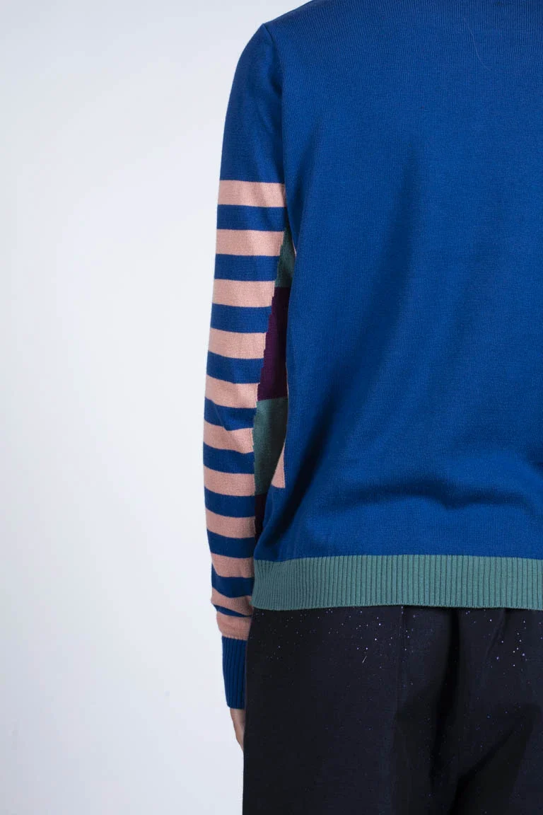 Pull marinière mixte bleu en coton - Image 7