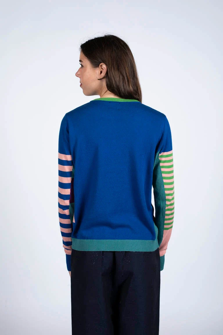 Pull marinière mixte bleu en coton - Image 9