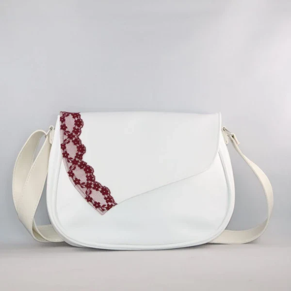 Rabat bohème chic en alter-cuir de raisin végan – Dentelle bordeaux - Image 6